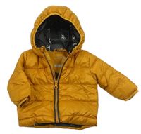 Oranžová šusťáková zimní bunda s kapucí Primark