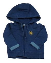 Tmavomodrá propínací mikina se sluníčkem a kapucí M&Co.