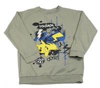 Šedá mikina s Pikachu Tu