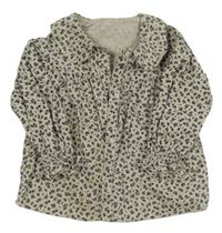 Smetanová květinová manšestrová halenka H&M