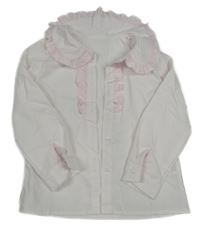 Růžovo-bílá košile s kanýry Shein