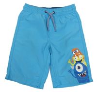 Světlemodré šusťákové plážové kraťasy s příšerkami Palomino