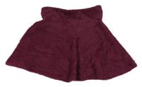 Vínová chlupatá sukně H&M