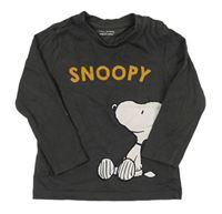 Tmavošedé triko se Snoopym 
