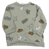 Světlehnědá mikina s medvídky H&M