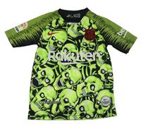Neonově zeleno-černé fotbalové tričko s lebkami - FC Barcelona Nike