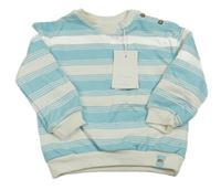 Nové - Bílo-světlemodrá pruhovaná mikina 