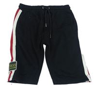 Černé teplákové kraťasy s pruhem Gucci