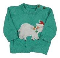 Zelený svetr s ledním medvědem M&S