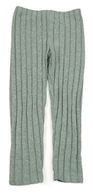 Šedozelené melírované žebrované úpletové legíny Shein