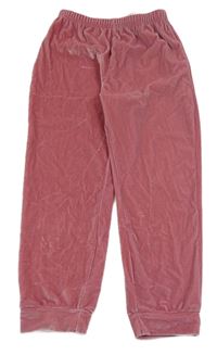 Růžové sametové tepláky Shein