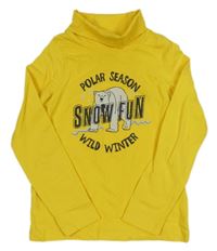 Nové - Žluté triko s ledním medvědem a rolákem 