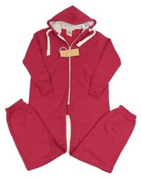 Nové - Fuchsiová tepláková kombinéza s kapucí 