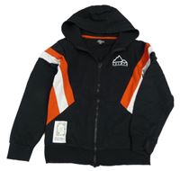 Černá propínací mikina s pruhy a kapucí Studio