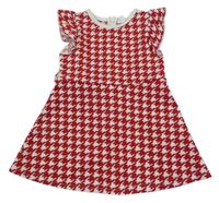 Bíl.-červené vzorované šaty Shein