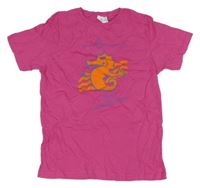 Fuchsiové tričko s mořským koníkem 