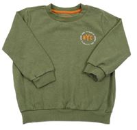 Khaki mikina s nápisem F&F