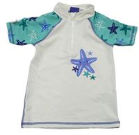 Bílo-zelené UV tričko s hvězdičkami Lupilu