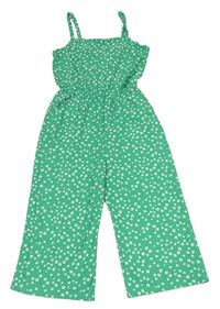 Zelený culottes overal s kytičkami Primark