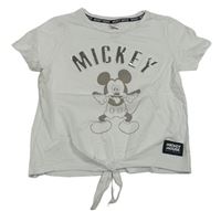 Bílé crop tričko s Mickeym C&A