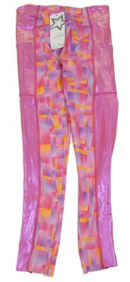 Nové - Růžovo-fialovo-oranžové vzorované sportovní legíny Dunnes 