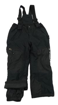 Černé šusťákové funkční oteplovačky s odepínacími kšandami C&A