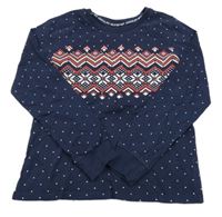 Tmavomodré vzorované pyžamové triko George 