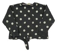 Tmavošedá crop mikina s puntíky H&M