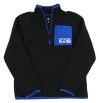 Černo-modrá fleecová mikina s logem Converse