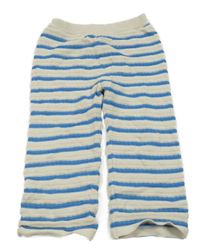 Smetanovo-modré pruhované pletené kalhoty Next