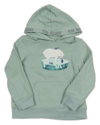 Světlemodrá mikina s medvídkem a kapucí Pocopiano 