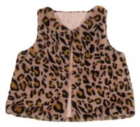 Světlerůžovo-černo-béžová vzorovaná podšitá vesta 