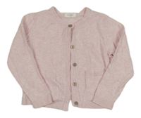 Světlerůžový propínací svetr Next