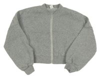 Šedá propínací crop mikina Shein