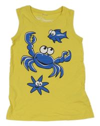 Žluté tílko s krabem Bonprix 