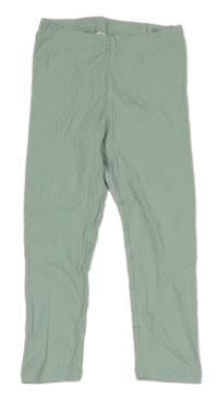 Světlezelené žebrované legíny H&M