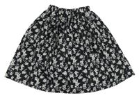 Černá sukně s kytičkami 
