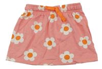 Růžová kytičkovaná tepláková sukně H&M