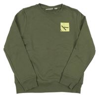 Khaki mikina s logem Calvin Klein