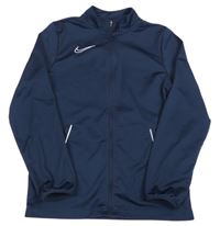 Tmavomodrá propínací sportovní funkční mikina s logem Nike