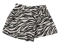 Růžovo-černá vzorovaná skort sukně Zara 