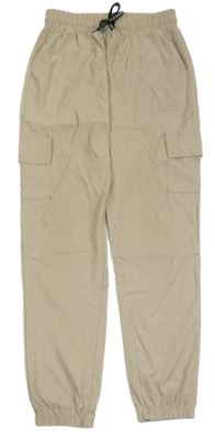 Béžové šusťákové cargo cuff kalhoty 