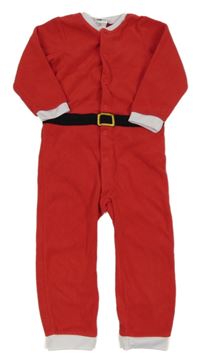 Kostým - Červeno-bílý fleecový overal - Santa H&M