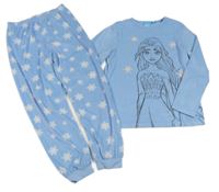 Světlemodré sametové pyžamo s Elsou a vločkami PRIMARK