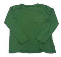 Tmavozelené melírované triko s kapsou PRIMARK