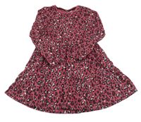 Vínovo-černo-bílé vzorované šaty Matalan