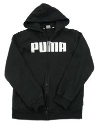 Černá propínací mikina s logem a kapucí PUMA