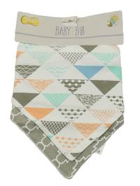 Nové - 2x - Vzorovaný šátek - Bílo/barevný, šedo/bílý Smiki