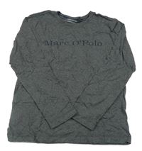 Tmavošedé melírované triko s logem Marc O'Polo