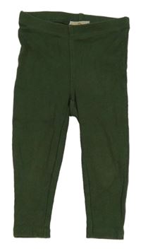 Khaki žebrované legíny Kuniboo